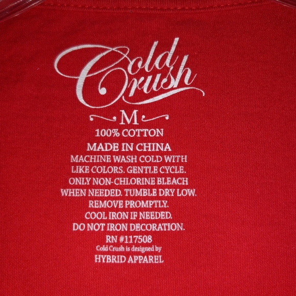 Cold Crush red T crop letter LIVING THE DREAM cotton M - Picture 3 of 3